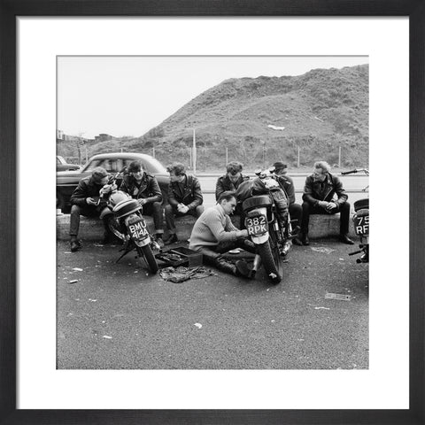 Bikers outside the Ace Cafe North Circular Road 1963
