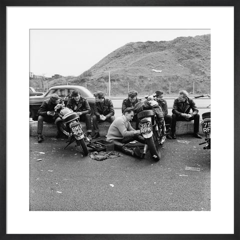 Bikers outside the Ace Cafe North Circular Road 1963