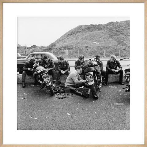 Bikers outside the Ace Cafe North Circular Road 1963