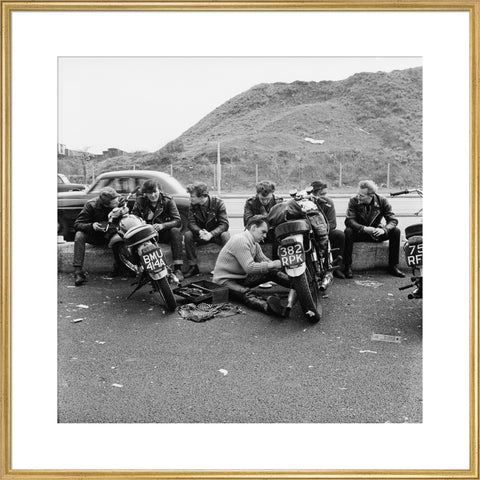 Bikers outside the Ace Cafe North Circular Road 1963