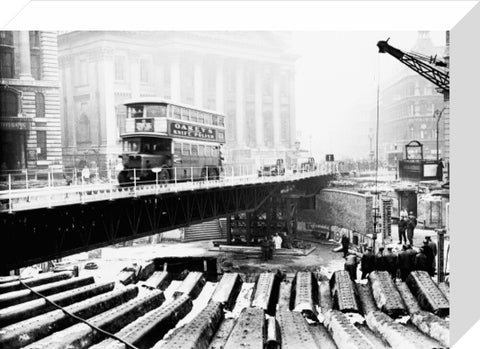 Emergency bridge at Bank underground station 1941