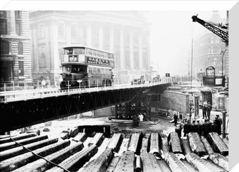 Emergency bridge at Bank underground station 1941