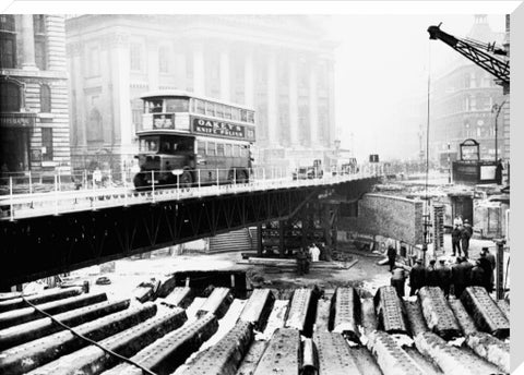 Emergency bridge at Bank underground station 1941