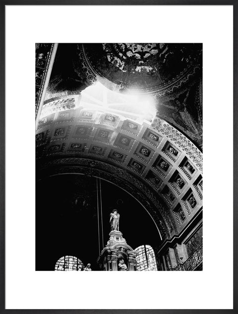 St. Paul's Cathedral damaged by a bomb explosion 1940