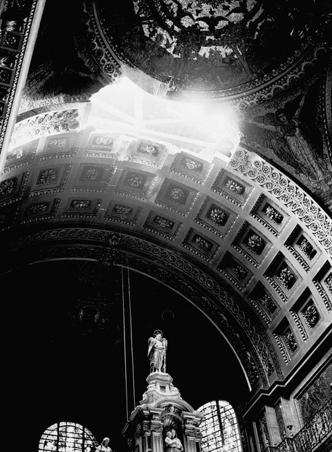St. Paul's Cathedral damaged by a bomb explosion 1940