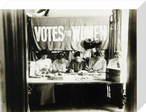 Suffragettes preparing and counting tickets 1909