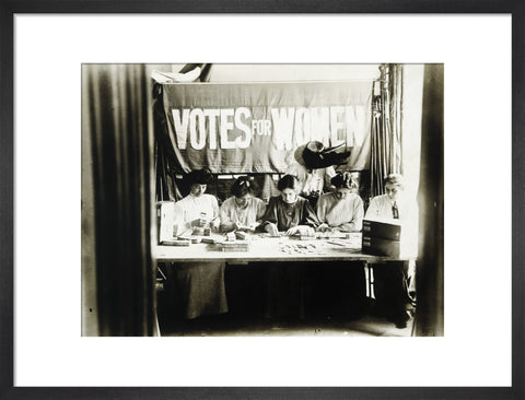 Suffragettes preparing and counting tickets 1909