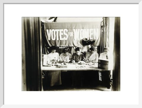 Suffragettes preparing and counting tickets 1909