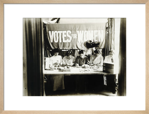 Suffragettes preparing and counting tickets 1909