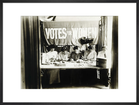 Suffragettes preparing and counting tickets 1909
