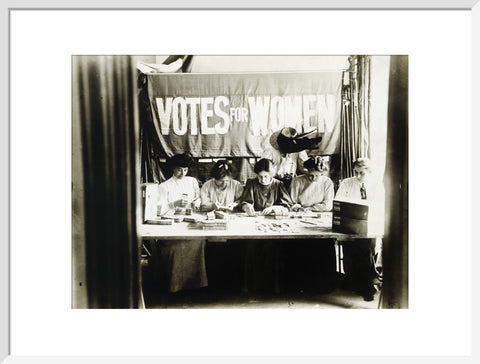 Suffragettes preparing and counting tickets 1909