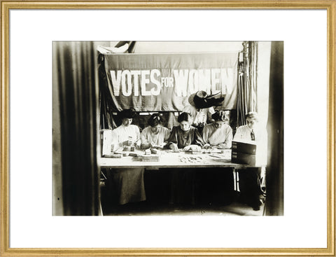 Suffragettes preparing and counting tickets 1909