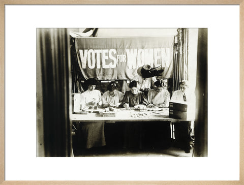 Suffragettes preparing and counting tickets 1909