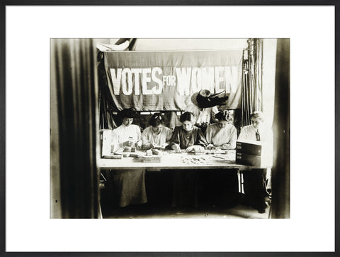 Suffragettes preparing and counting tickets 1909