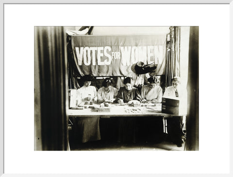 Suffragettes preparing and counting tickets 1909