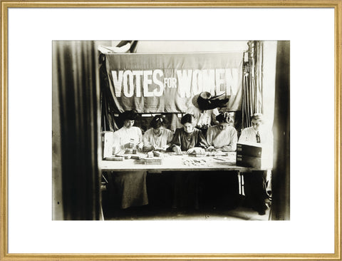 Suffragettes preparing and counting tickets 1909
