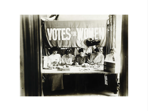 Suffragettes preparing and counting tickets 1909