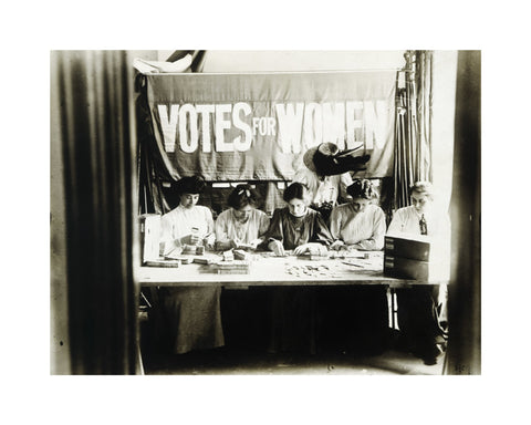 Suffragettes preparing and counting tickets 1909