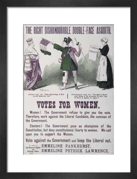 The right dishonourable double - face asquith. Votes for women 1909