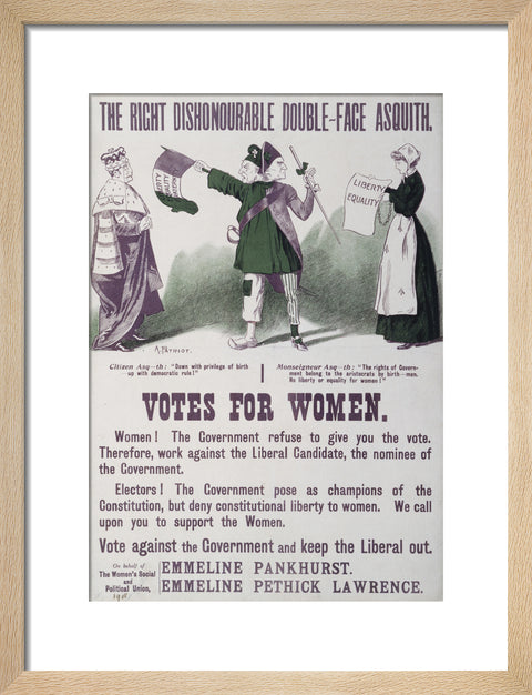 The right dishonourable double - face asquith. Votes for women 1909
