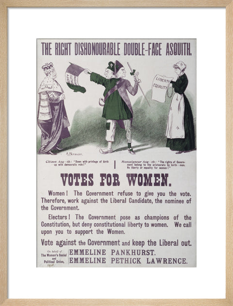 The right dishonourable double - face asquith. Votes for women 1909