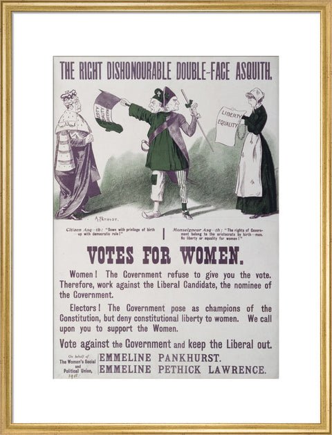 The right dishonourable double - face asquith. Votes for women 1909