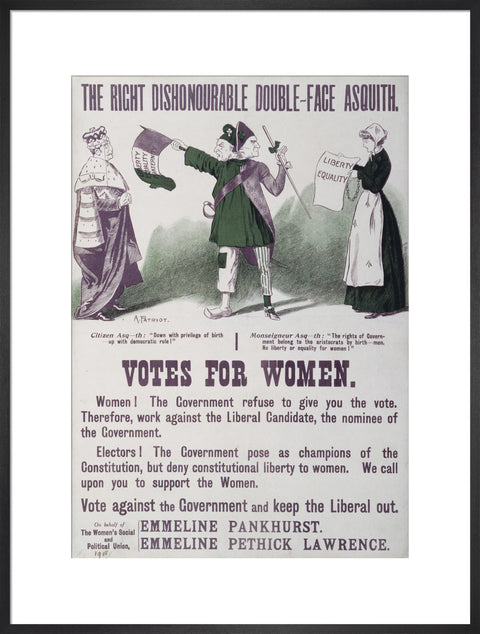 The right dishonourable double - face asquith. Votes for women 1909
