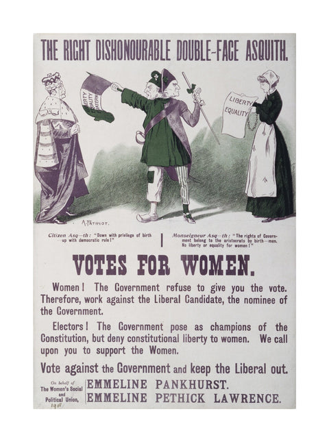 The right dishonourable double - face asquith. Votes for women 1909