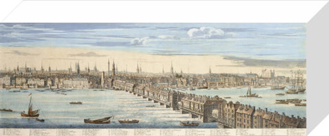 Panorama of of the north bank of the Thames: 1749