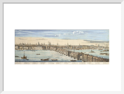 Panorama of of the north bank of the Thames: 1749