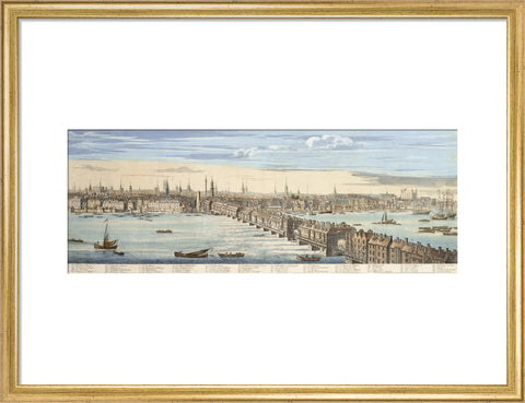 Panorama of of the north bank of the Thames: 1749