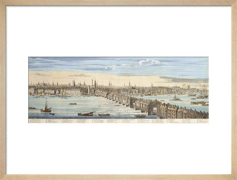 Panorama of of the north bank of the Thames: 1749