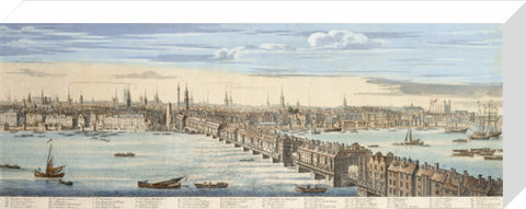 Panorama of of the north bank of the Thames: 1749