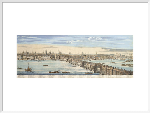 Panorama of of the north bank of the Thames: 1749