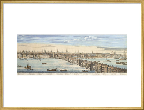Panorama of of the north bank of the Thames: 1749