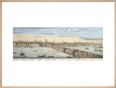 Panorama of of the north bank of the Thames: 1749