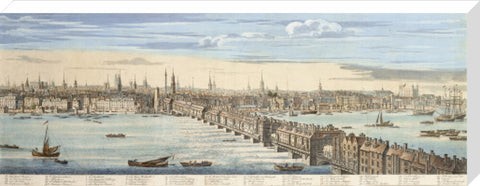 Panorama of of the north bank of the Thames: 1749