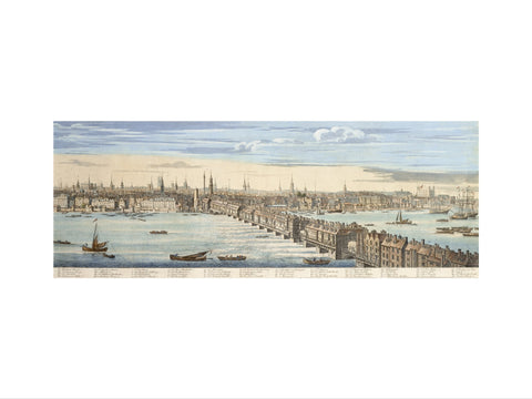 Panorama of of the north bank of the Thames: 1749