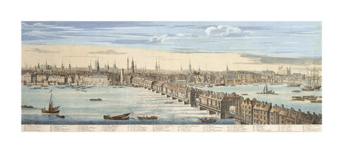 Panorama of of the north bank of the Thames: 1749