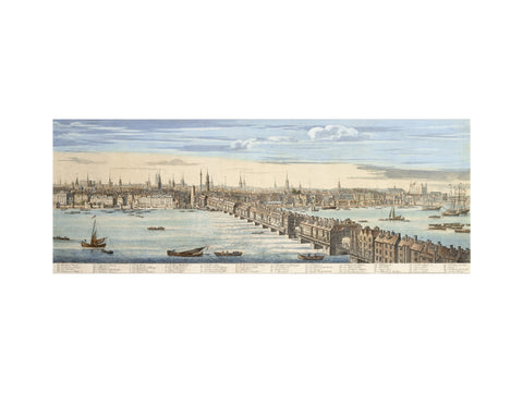 Panorama of of the north bank of the Thames: 1749