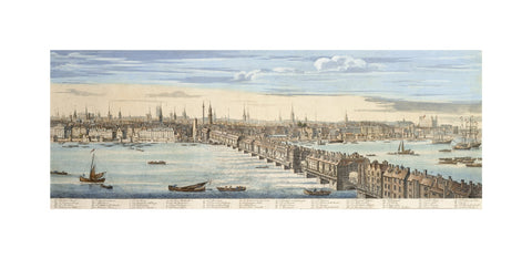 Panorama of of the north bank of the Thames: 1749