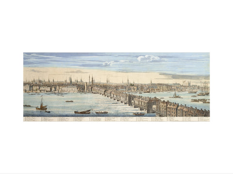 Panorama of of the north bank of the Thames: 1749