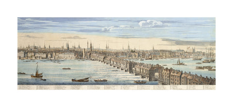 Panorama of of the north bank of the Thames: 1749