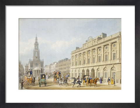 Exterior view of Somerset House and Church of St Mary le Strand 1818