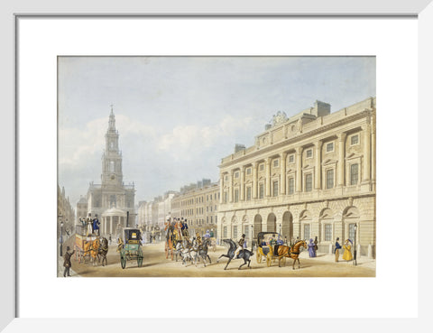 Exterior view of Somerset House and Church of St Mary le Strand 1818