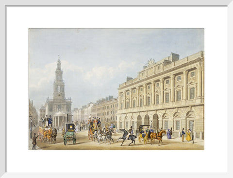 Exterior view of Somerset House and Church of St Mary le Strand 1818