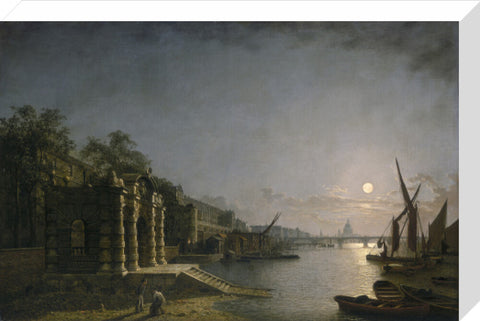 York Water Gate and the Adelphi from the River by Moonlight 1845-1860