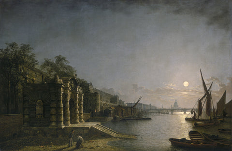 York Water Gate and the Adelphi from the River by Moonlight 1845-1860
