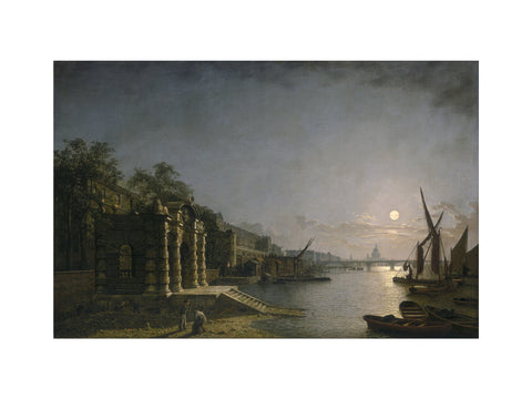 York Water Gate and the Adelphi from the River by Moonlight 1845-1860