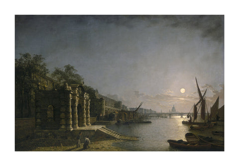 York Water Gate and the Adelphi from the River by Moonlight 1845-1860